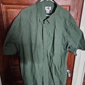 Mens 2xl Harbor Bay Short Sleeve Shirt Green In Color Like New Condition